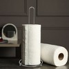 Evideco French Home Goods 4-Roll Wire Chrome Freestanding Toilet Paper Reserve or Paper Towel Holder - 3 of 4