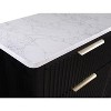 Gulches 1pc Contemporary 2-Drawer Nightstand with White Top, Metal Knobs & Glides, Modern Wooden Bedroom Furniture - 3 of 4