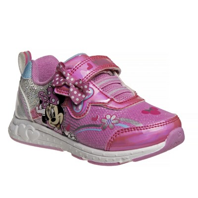 Disney Minnie Mouse Girls Sneakers w/ one red light and Cute Bowknot