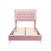 NicBex Twin/Full/Queen Upholstered Bed Frame with Velvet Tufted Headboard,Wood Platform Bed Frame with LED Lights,No Box Spring Needed,Easy Assembly - 4 of 4