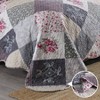 King Size Farmhouse Quilt Set, Grey Reversible Floral Coverlet with 2 Pillow Shams - 3 of 4