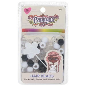 Camryn's BFF Medium Hair Beader Set - Black/Clear/White - 50pk - 1 of 4