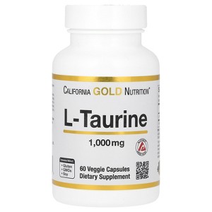 California Gold Nutrition L-Taurine, 1,000 mg, 60 Veggie Capsules - 1 of 3