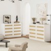Jojoka Modern 8 Drawer Wooden Dresser Chest, Rattan Dresser for Bedroom, Wide Wood Beside Table for Closet, Nursery, Living Room and Entryway - 3 of 4
