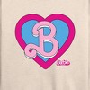 Women's - Barbie - Heart Crest Lightweight French Terry Wide Neck Long Sleeve Shirt - 2 of 4