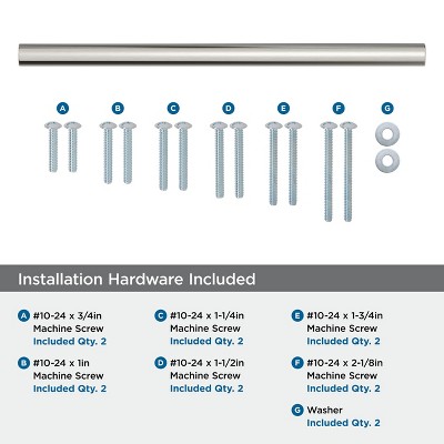 Satin Nickel 12-Inch Modern Appliance Pull with Mounting Hardware
