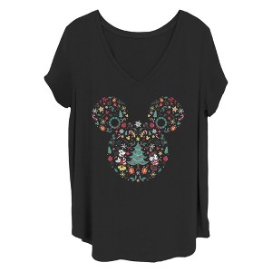 Women's Mickey & Friends Christmas Wonderland Icon Collage T-Shirt - 1 of 4