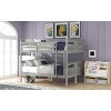 Sapphtopaz Space-Saving Bunk Bed for Teens/Adults, Simple Convertible Wooden Bed Frame with Ladder & Guardrails for Bedroom, Kids Room - 4 of 4