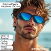 grinderPUNCH Super Dark Polarized Black Sunglasses  Biker Style Rider  Wrap Around Style Lightweight UV Protection - 2 of 4
