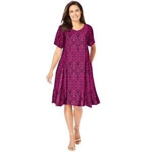 Woman Within Plus Size Short Crinkle Dress - 1 of 4