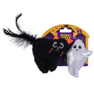 Quirky Kitty Spooky Boo Cat Toy - White/Black
