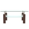 NicBex Modern 39.37" Rectangle Coffee Table with Glass Top, Open Storage Shelf and Iron Frame for Living Room and Bedroom - 3 of 4