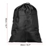Unique Bargains Oxford Cloth Double Drawstrings Storage Bag Black - 2 of 4