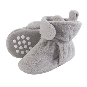 Luvable Friends Baby and Toddler Cozy Fleece Booties, Neutral Gray - 1 of 1