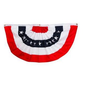 Patriotic Embroidered Bunting USA 36" x 18" Pleated Banner with Brass Grommets Briarwood Lane - 1 of 4