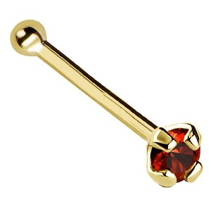 Jewelry Avalanche 22G 14K Gold Ball-end Nose Stud with Garnet Gemstone - 1 of 2