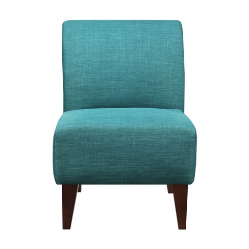 North Accent Slipper Chair Teal Blue, Turquoise Armless Chair