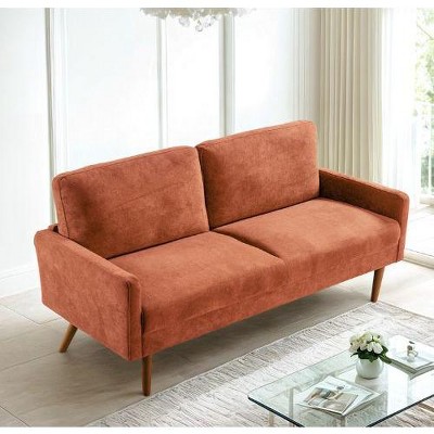 CAVINAS European Velvet Sofa, Vintage Loveseat Sofa Chair, Upholstered 3 Seater Couch, Chic Living Room Furniture Seating for Home, Apartment, Office