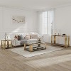 Vynxaria 55" Gold Rectangular End Tables - Double-Layer Glass Top for Living Room - 4 of 4