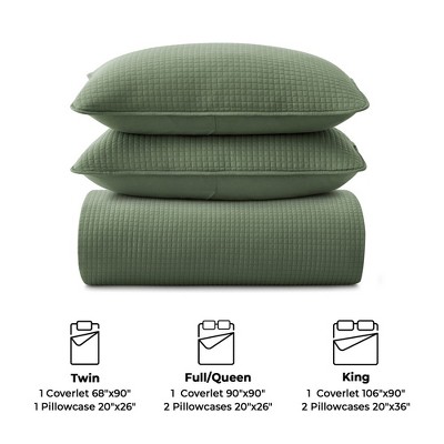 King Green Reversible Microfiber Quilt Set