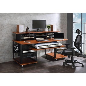 CAVINAS Home Office Desk 72" Morden Music Desk with Open Storage Shelves and Keyboard Tray for Work - 1 of 4