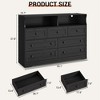 7 Drawer Dresser for Bedroom with LED Lights, Wooden Chest of Drawers with 2 Open Compartments and Charging Station for Closet, Entryway - 4 of 4
