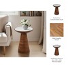 Wooden Accent Table with Marble Top - Modern Home Decor - Solid Wood Base - Ideal for Living Room, Bedroom & Office - 3 of 4