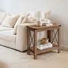 Farmhouse Style 2-Tier Side Table with Bottom Shelf, Compact End Table for Living Room & Bedroom, Nightstand for Small Spaces, Honey Brown - 3 of 4