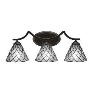 Toltec Lighting Zilo 3 - Light Vanity in  Dark Granite with 7" Diamond Ice Art Glass Shade - 1 of 1