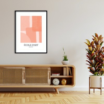 Large Vertical Black Wood Framed Abstract Art Print