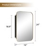 MAYEERTY 24 x 16in Modern Rectangular Bathroom Medicine Cabinets, Metal Framed Wall Mirror with Storage, Gold - 4 of 4