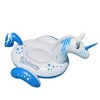 Swimline 108" Water Sports Inflatable Giant Magical Unicorn Swimming Pool 2-Person Ride-On Lounger - Blue/White - 2 of 3