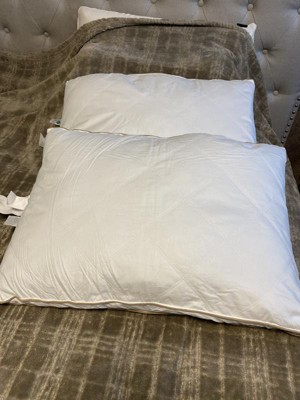 Peace Nest Quilted Gusseted Goose Feather Down Pillow Set Of 2, Classic ...