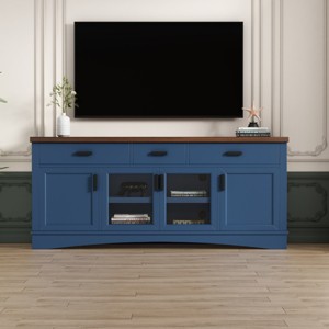 67" Modern TV Stand with Glass Doors,Storage Drawers & Adjustable Shelves,Media Console for Living Room-Baofuwish - 1 of 4