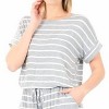 Women's Striped Short Romper - ZENANA - 2 of 2