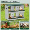 Chicken Nesting Box, 1/2/3-Tier Metal Egg Laying Box with Large Vented Compartments, Heavy-Duty Hen Egg Collector, Orange/Green - 4 of 4