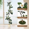 Rubber Tree 7FT Artificial Tree in White Planter Pot,Faux Plants Indoor Faux Floor Plant Artificial Plants with 7 Pcs Magnolia Flowers - 4 of 4