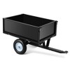 500lb Dump Cart 11.4 Cu Ft Steel Tow Trailer Removable Sides for ATV Lawn Tractor Mower Black - 2 of 4