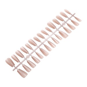 Unique Bargains Women's Full Coverage Fake Nails M Pink 1 Pc - 1 of 4
