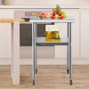 VEVOR Stainless Steel Prep Table, 24 x 24 x 36 Inch, 600 lbs Load Capacity, Heavy Duty Metal Work Table with Adjustable Bottom Shelf - 2 of 4