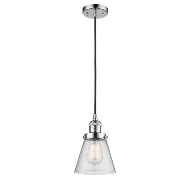 Cone - 1 Light Cord Hung Mini Pendant In Industrial Style-8 Inches Tall and 6 Inches Wide
