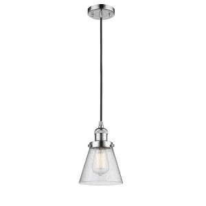 Cone - 1 Light Cord Hung Mini Pendant In Industrial Style-8 Inches Tall and 6 Inches Wide - 1 of 1