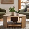 NicBex Modern 36" Round Coffee Table with Fixed Lower Shelf and Curved Pedestal for Living Room and Bedroom - 2 of 4