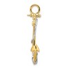 Black Bow Jewelry 14k Two Tone Gold Large 3D Anchor with Entwined Rope Pendant - 2 of 4