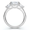 Pompeii3 Cert. 5Ct Emerald Cut Diamond Engagement Ring 3-Stone 14k Gold or Pt Lab Created - 2 of 4