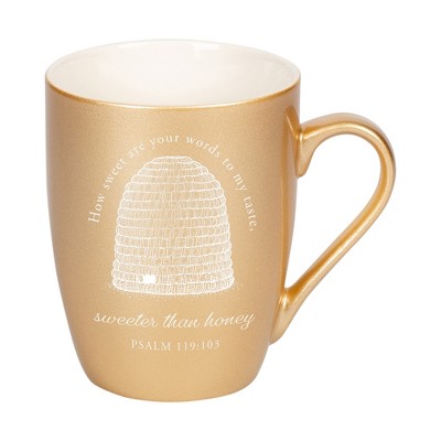 Elanze Designs How Sweet Are Your Words To My Taste Sweeter Than Honey Vegas Gold 10 ounce New Bone China Coffee Cup Mug