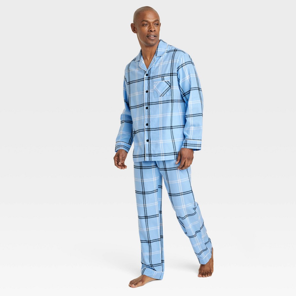 Men's Plaid Flannel Matching Family Pajama Set - Wondershop™ Blue XL