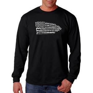 LA Pop Art Men's Word Art Long Sleeve T-shirt - Pledge of Allegiance Flag - 1 of 4