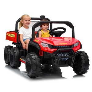 24V 4WD Electric Dump Truck for Kids, 2-Seater Ride-on Toy with Parent Remote Control - 1 of 4