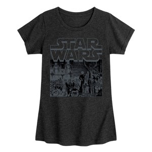 Girls' - Star Wars - Manga Art Style Toddler And Youth Girls Fitted Short Sleeve Tee Fitted Short Sleeve Graphic T-Shirt - 1 of 3